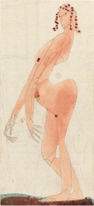 Klee, Nu féminin au postérieur protubérant, monumentalement sûr de lui, 1905